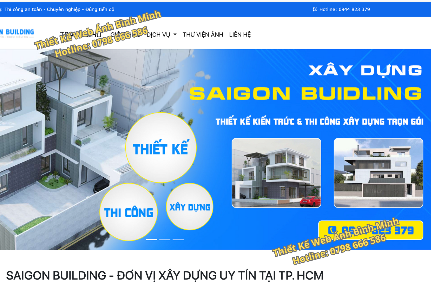 Thiết kế website cho công ty xây dựng
