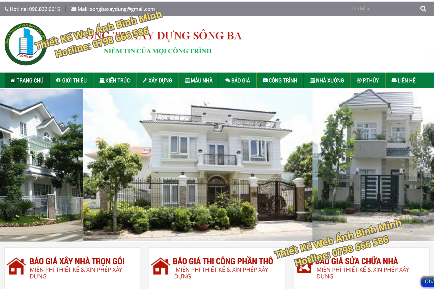 Thiết kế website cho công ty xây dựng