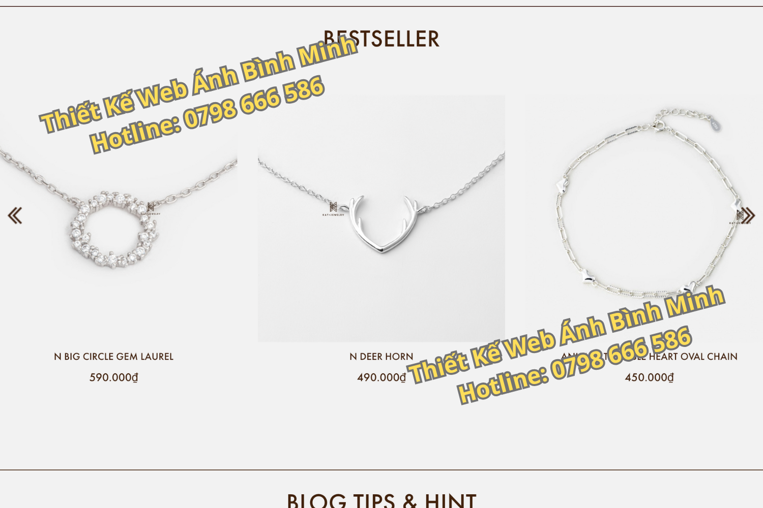 thiết kế website trang sức, nữ trang