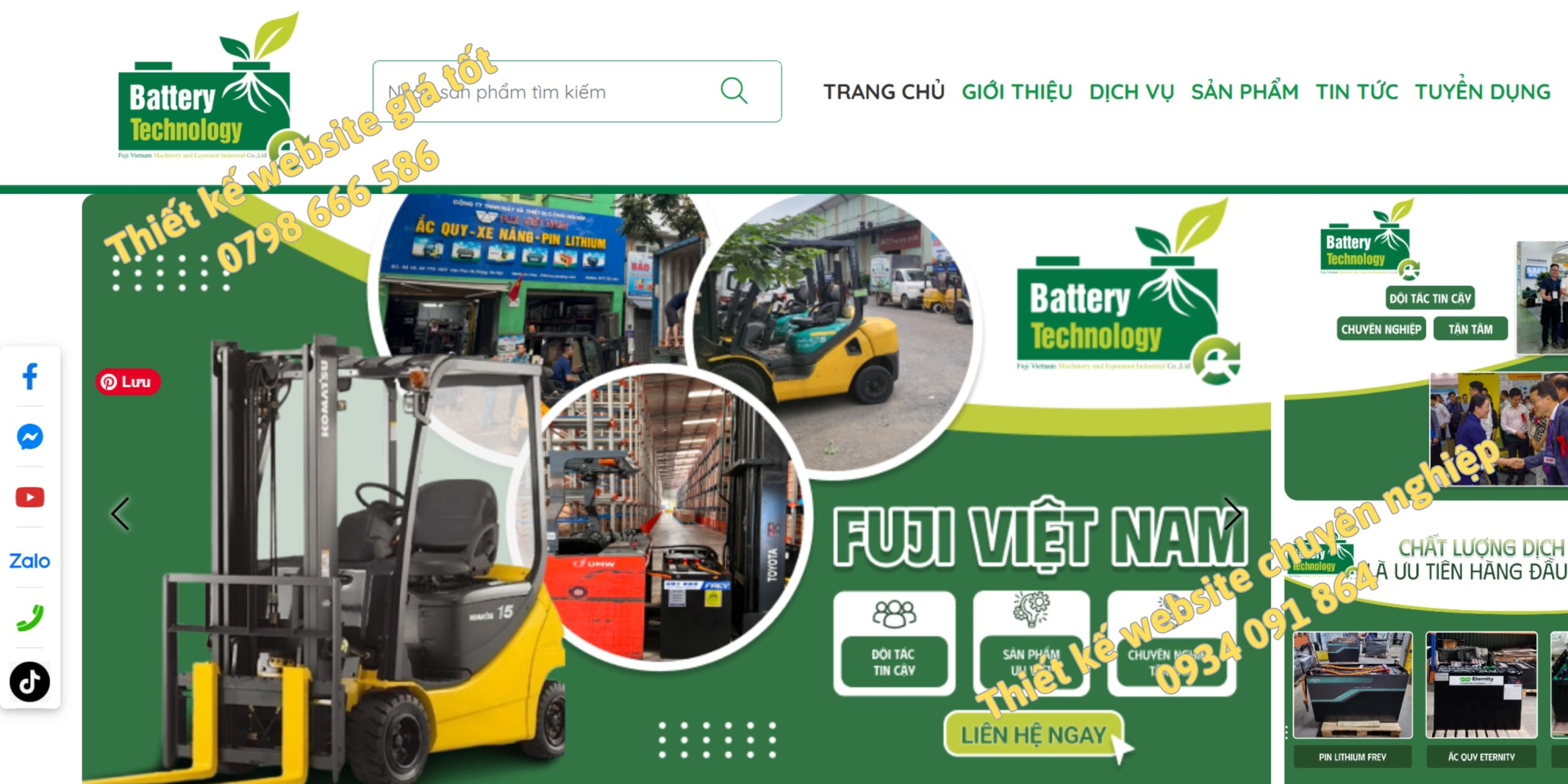 Giải Pháp Thiết Kế Website Ắc Quy: Full Tính Năng