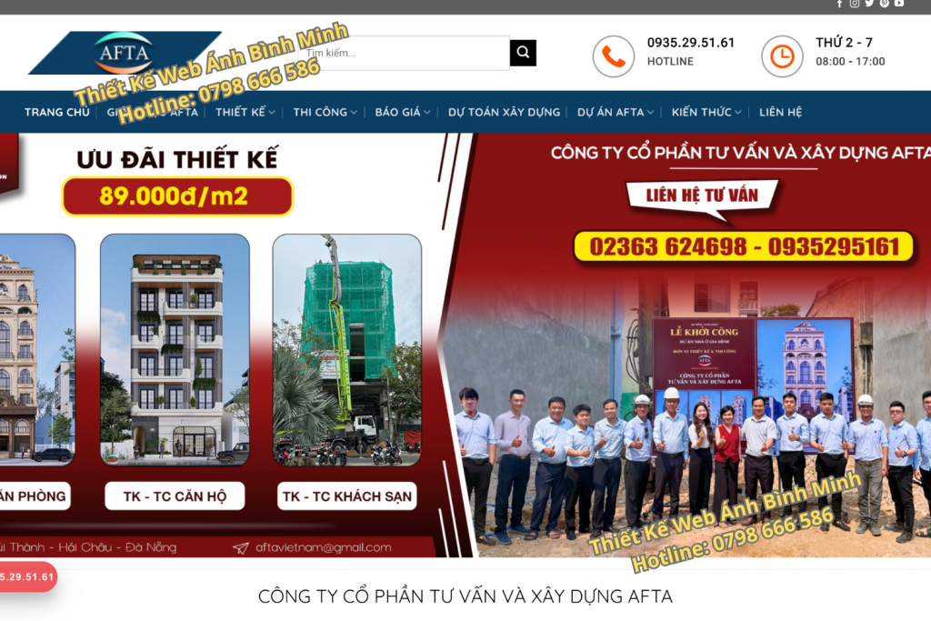 Thiết kế website cho công ty xây dựng