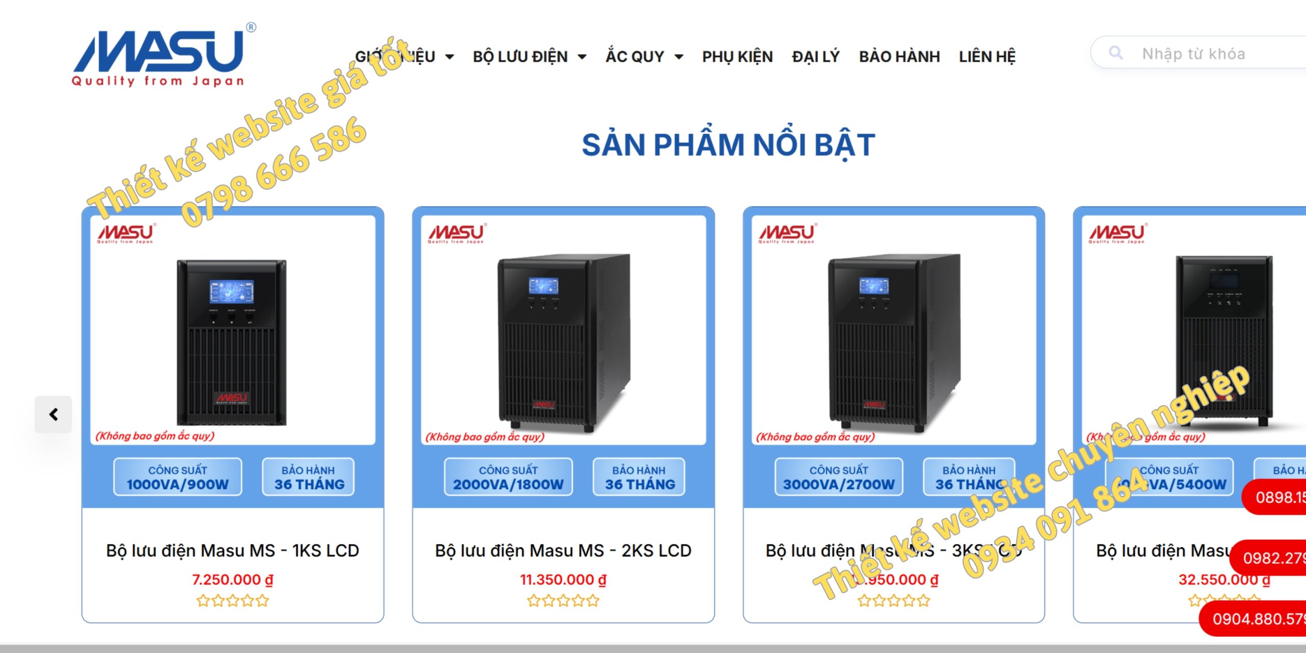 thiết kế website ắc quy