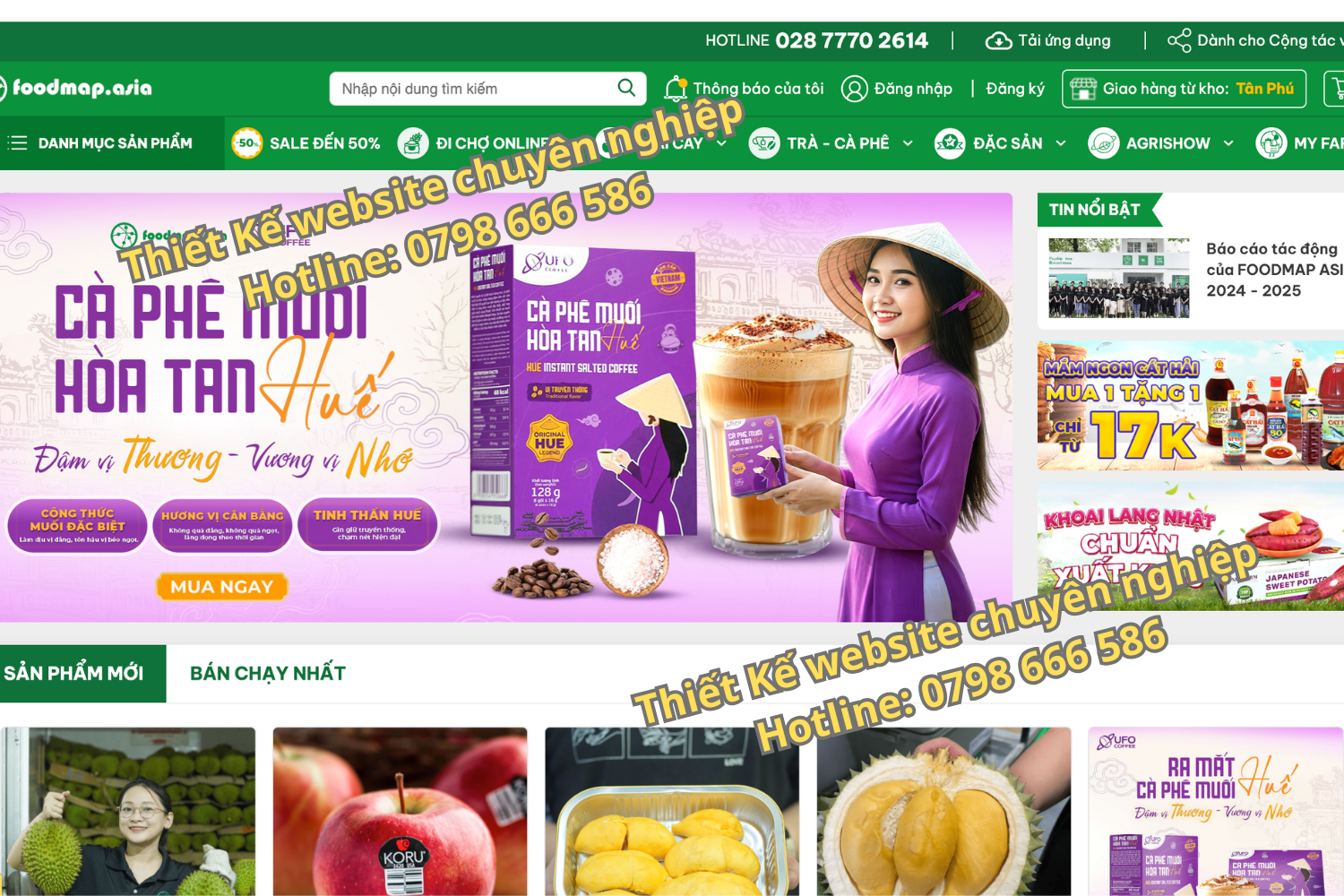 thiết kế web ngành nông sản