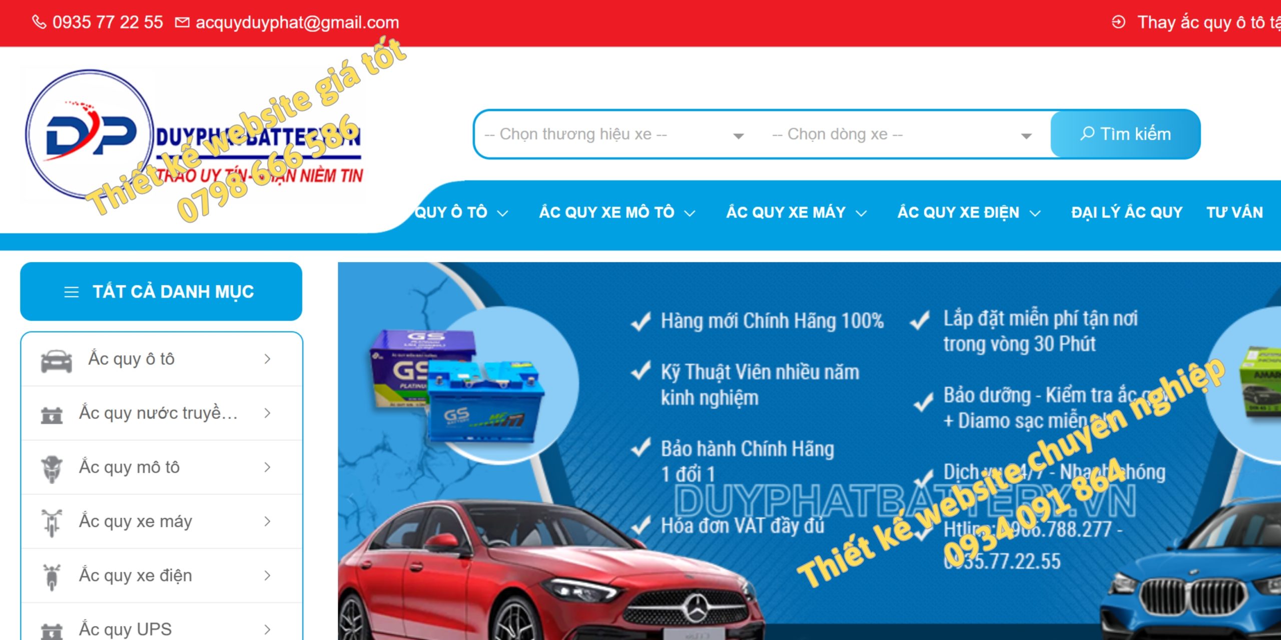 Thiết Kế Website Ắc Quy Ô Tô Trọn Gói, Uy Tín Tại TPHCM
