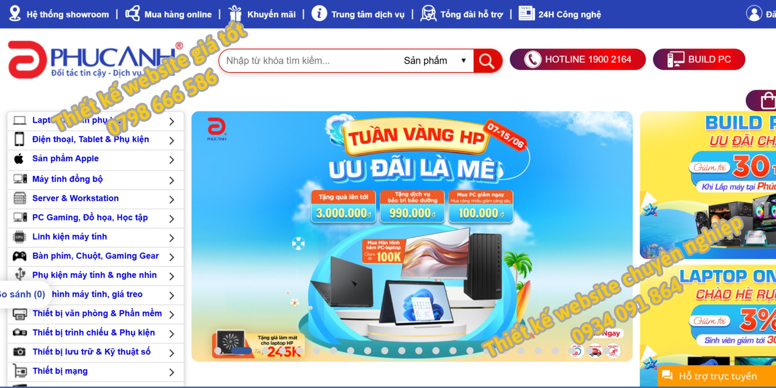 website bán lẻ thiết bị máy tính