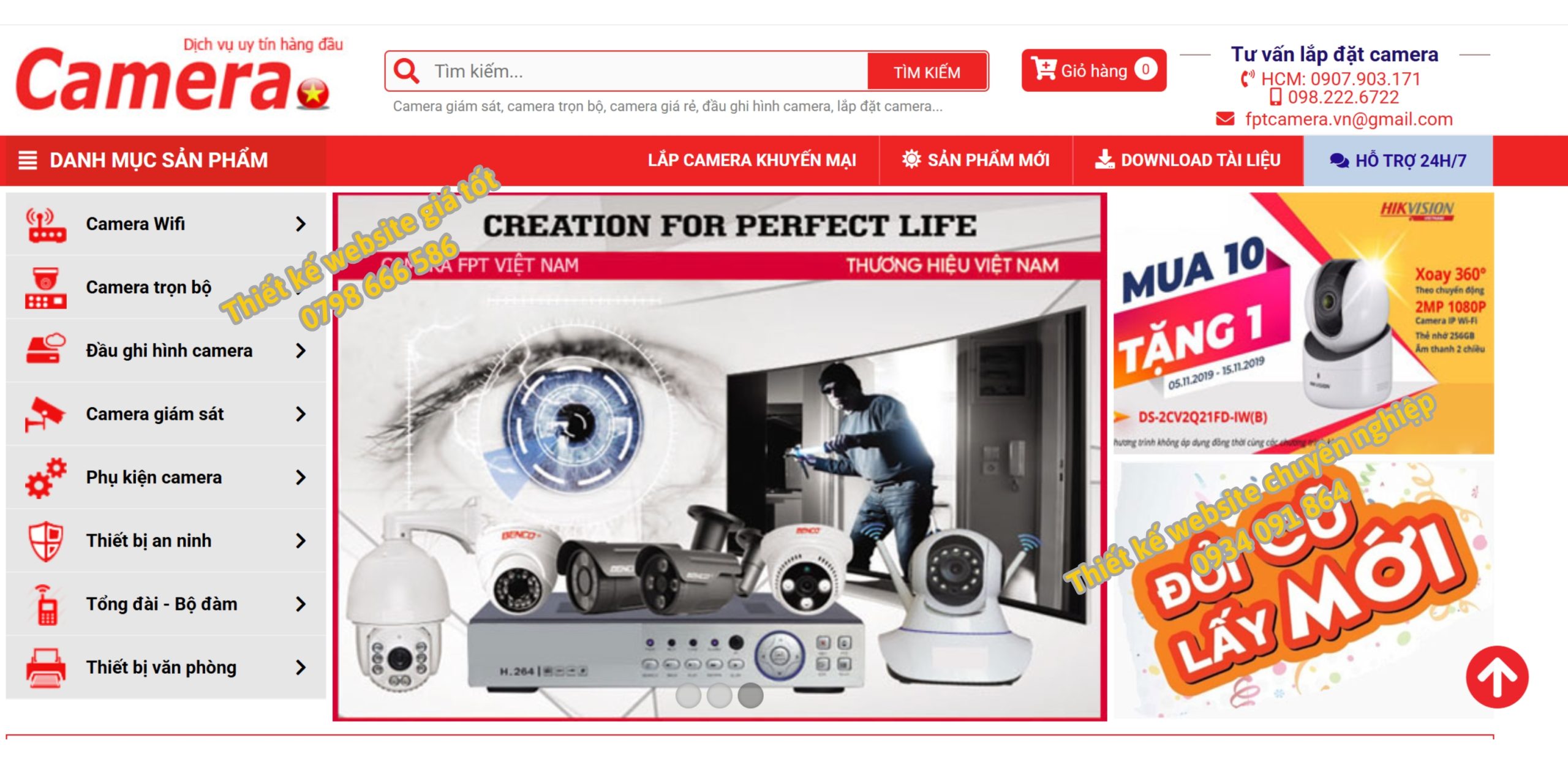 thiết kế website Camera
