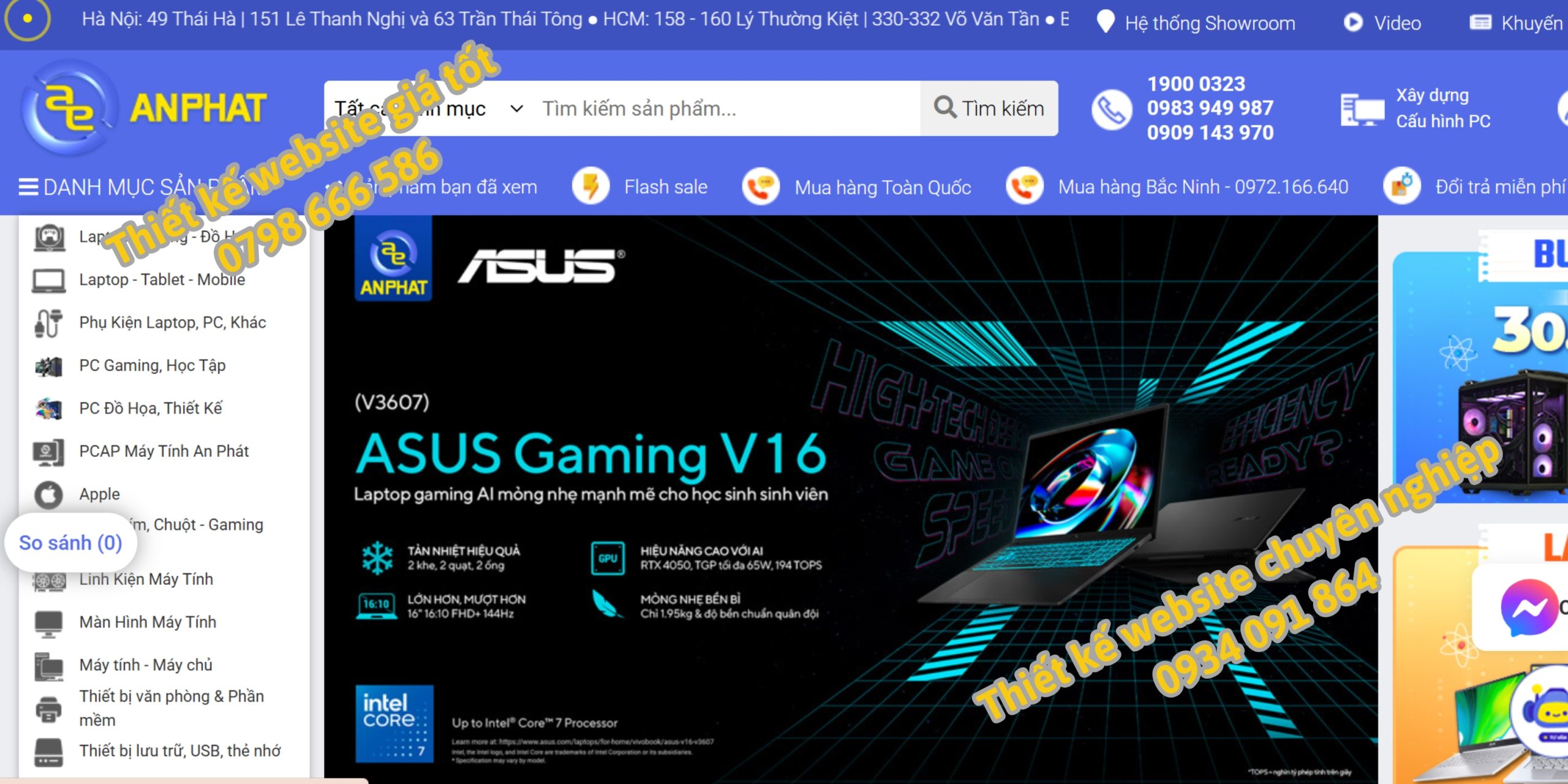 website bán lẻ thiết bị máy tính