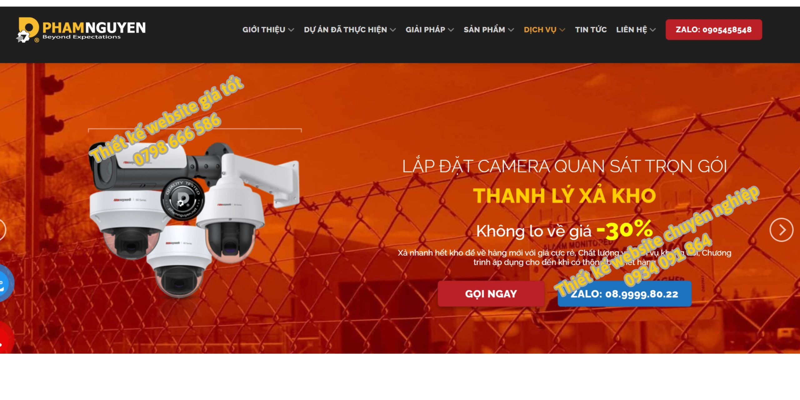 thiết kế website Camera