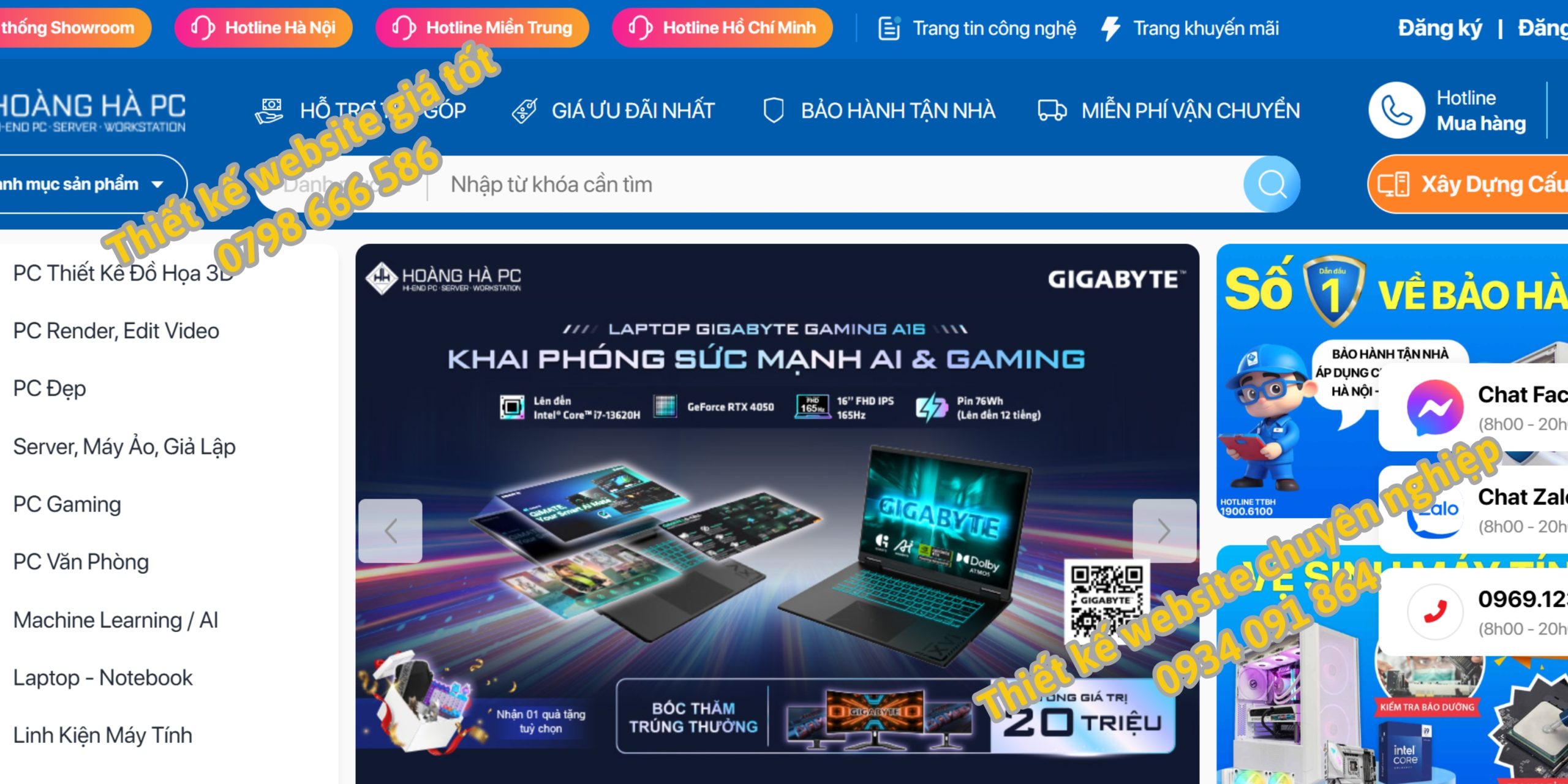 website bán lẻ thiết bị máy tính