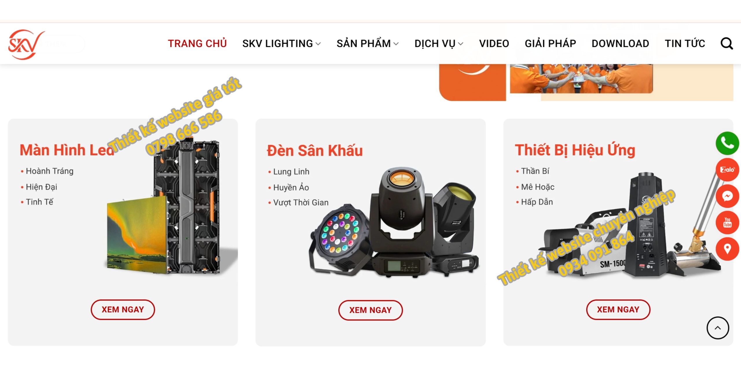 thiết kế website Thiết bị Sân Khấu