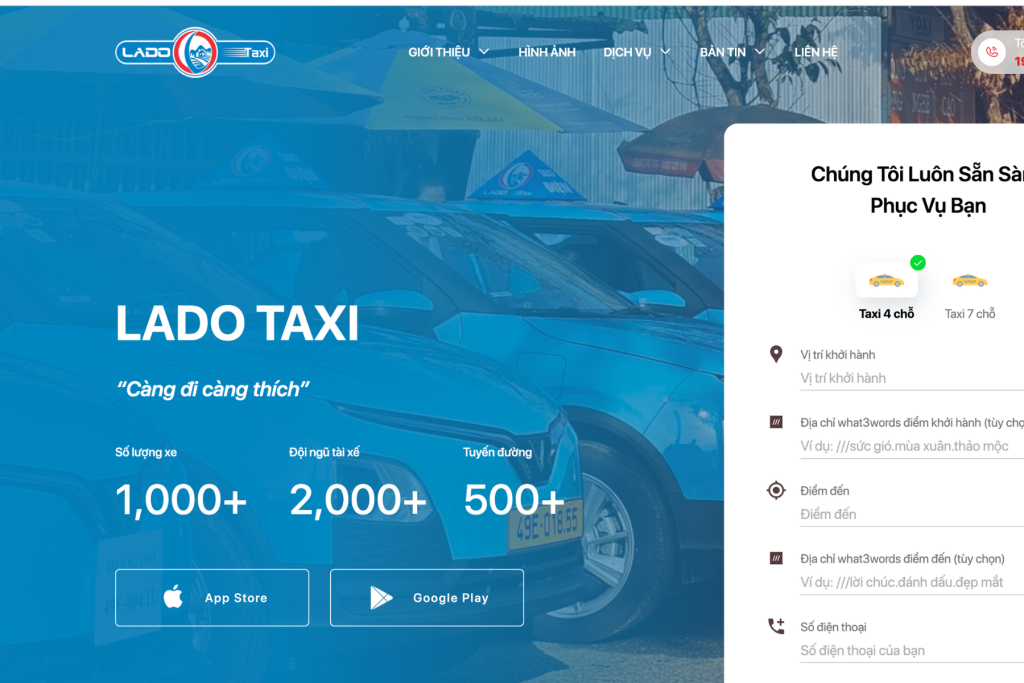 thiết kế website taxi tại lâm đồng