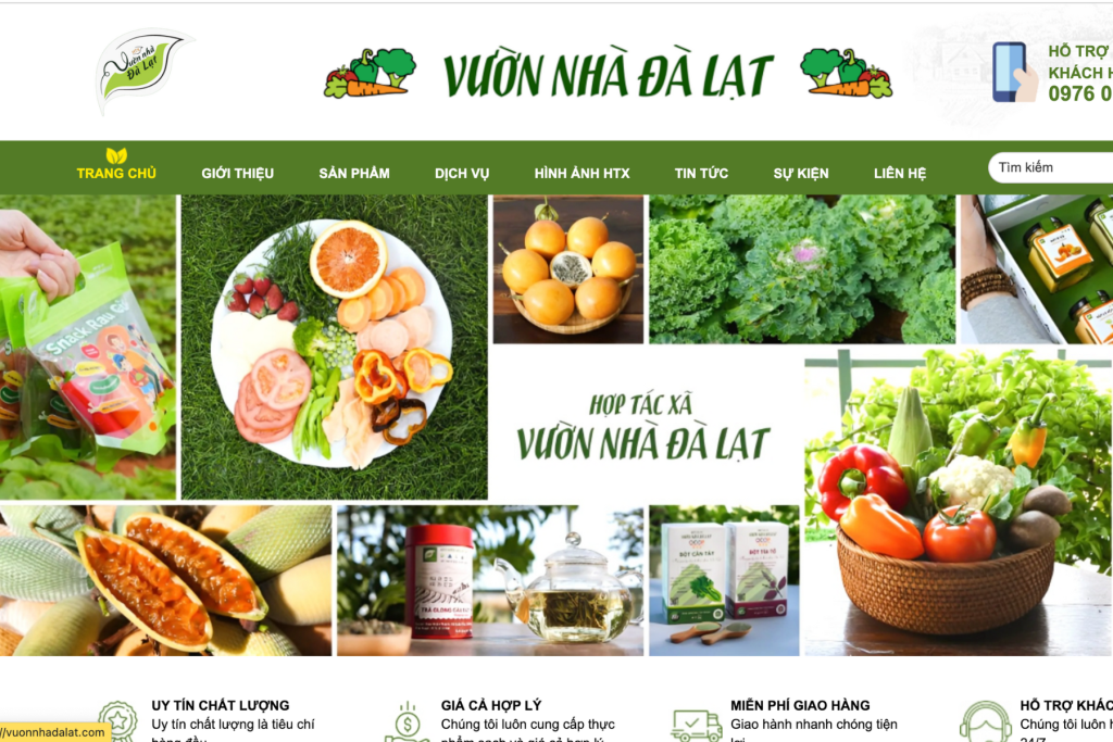 thiết kế website nông sản tại lâm đồng