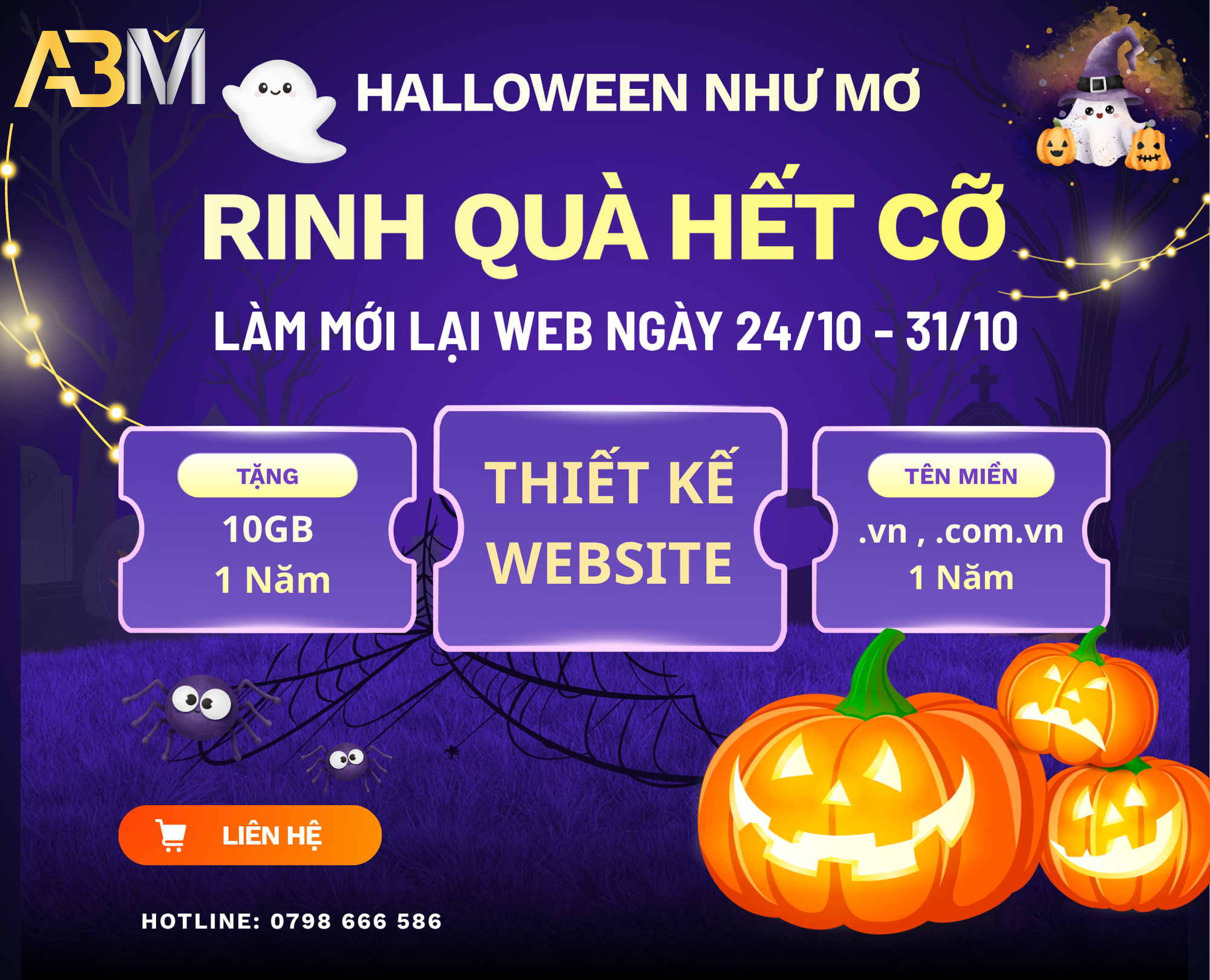 Thiết Kế Website –  DEAL HALLOWEEN CỰC SỐC (24/10 – 31/10)