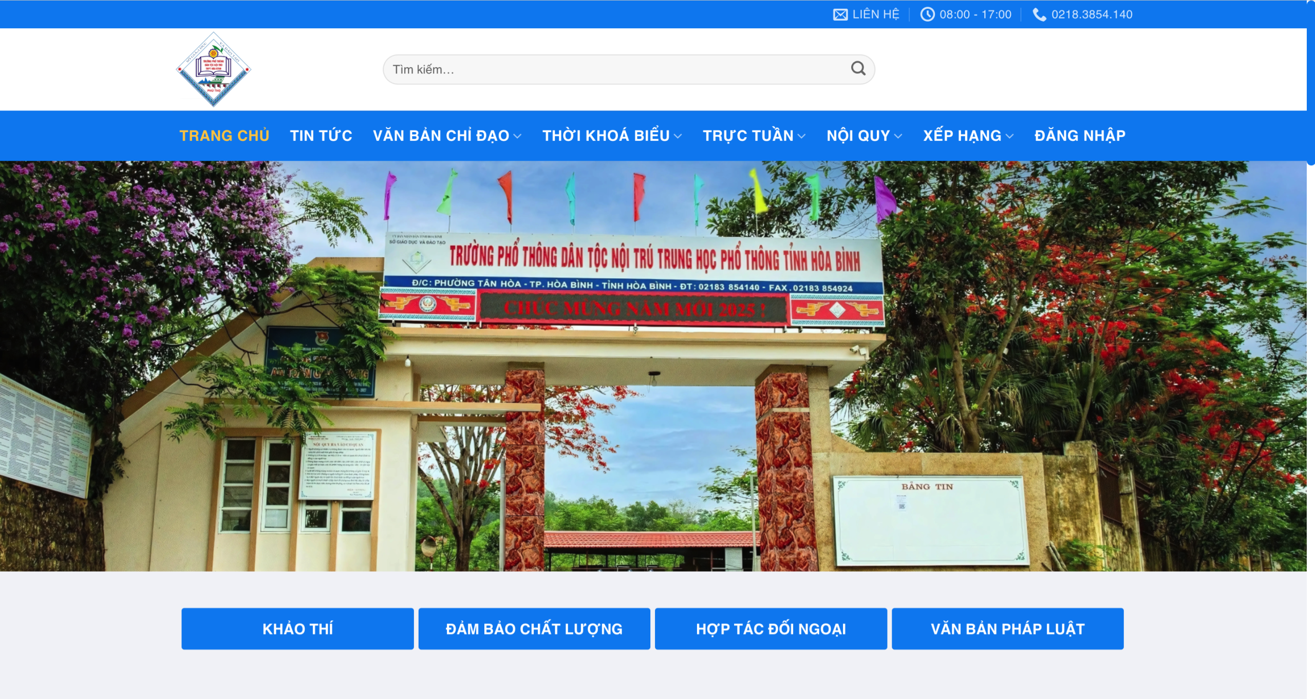 Hướng Dẫn Quản Trị Website Trường ( dantocnoitruhb.com )