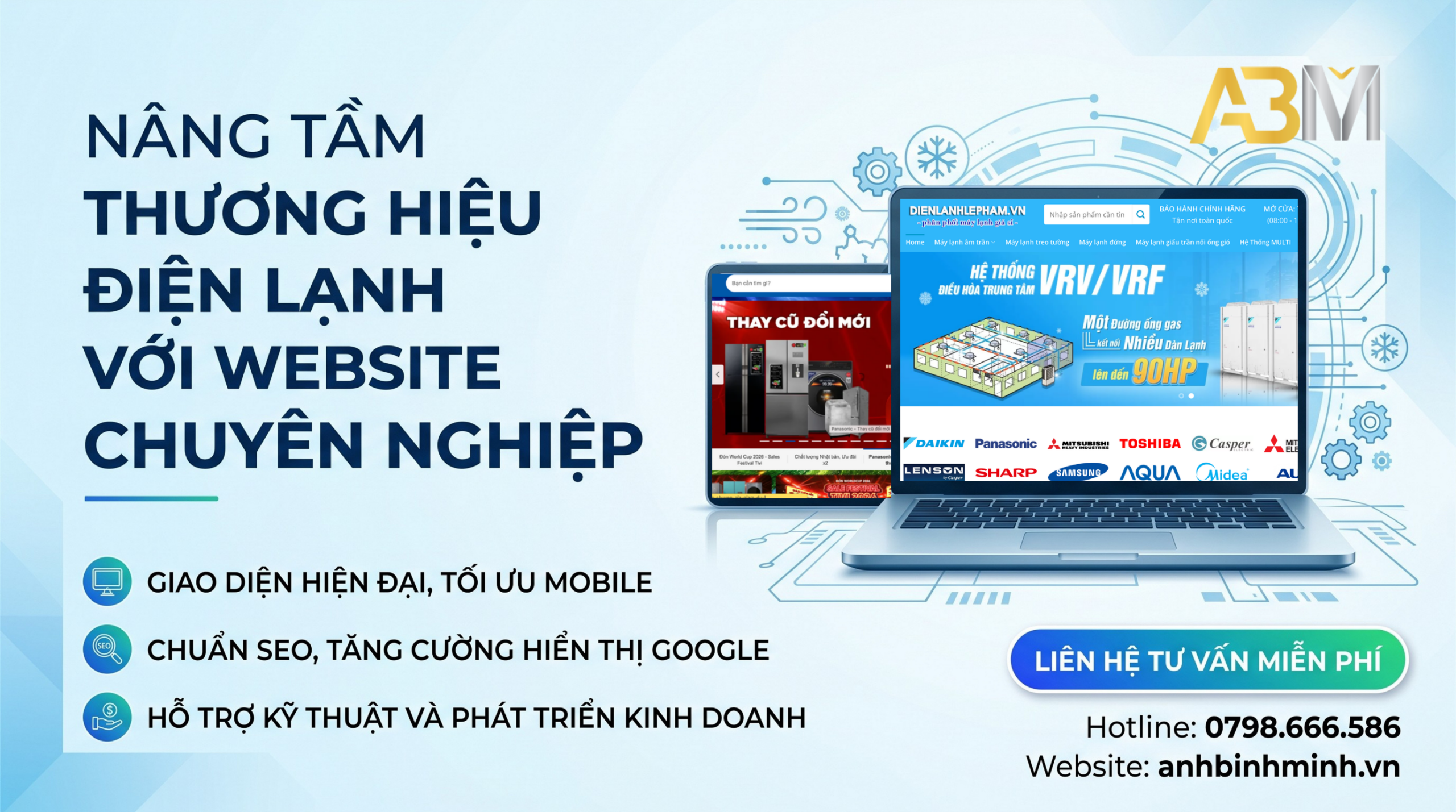 Thiết Kế Web Điện Lạnh | Trọn Gói, Chuẩn SEO
