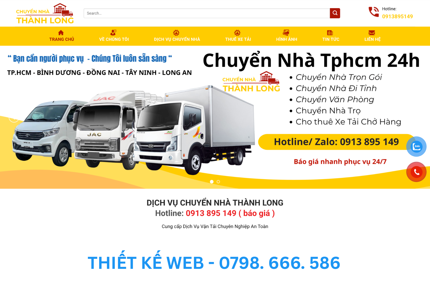 thiết kế web ngành vận tải