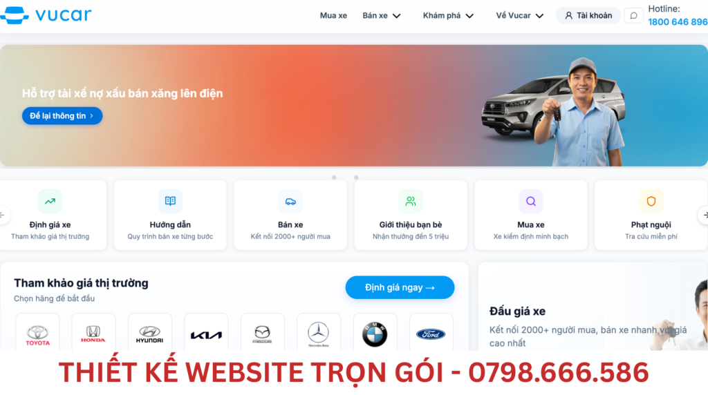 thiết kế web mua bán ô tô
