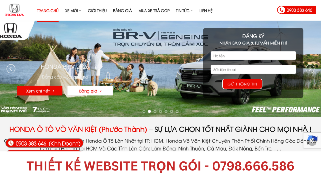 thiết kế web mua bán ô tô
