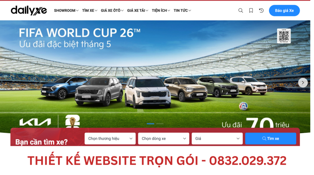 thiết kế web mua bán ô tô