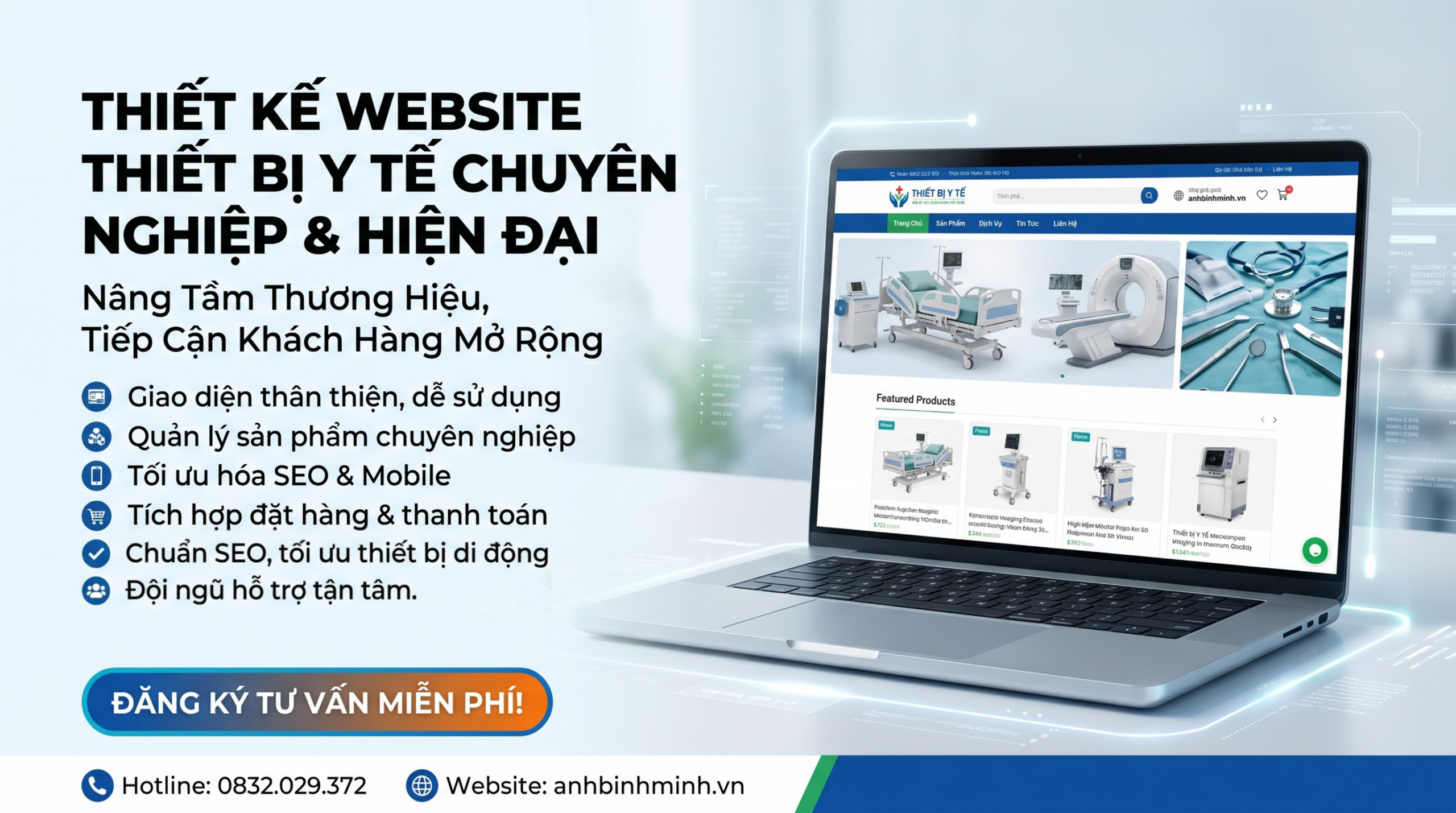 thiết kế web thiết bị y tế