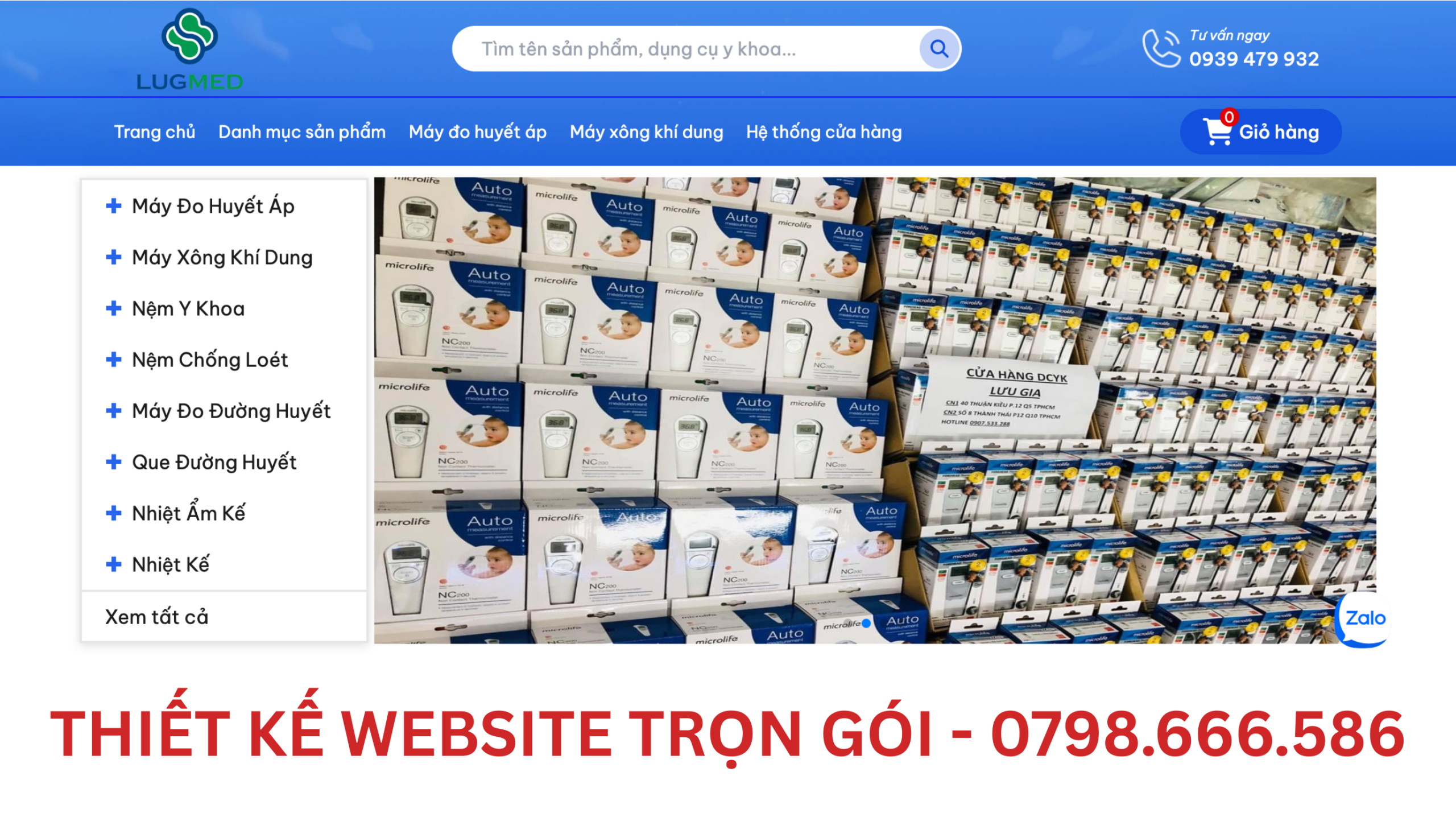 thiết kế web thiết bị y tế