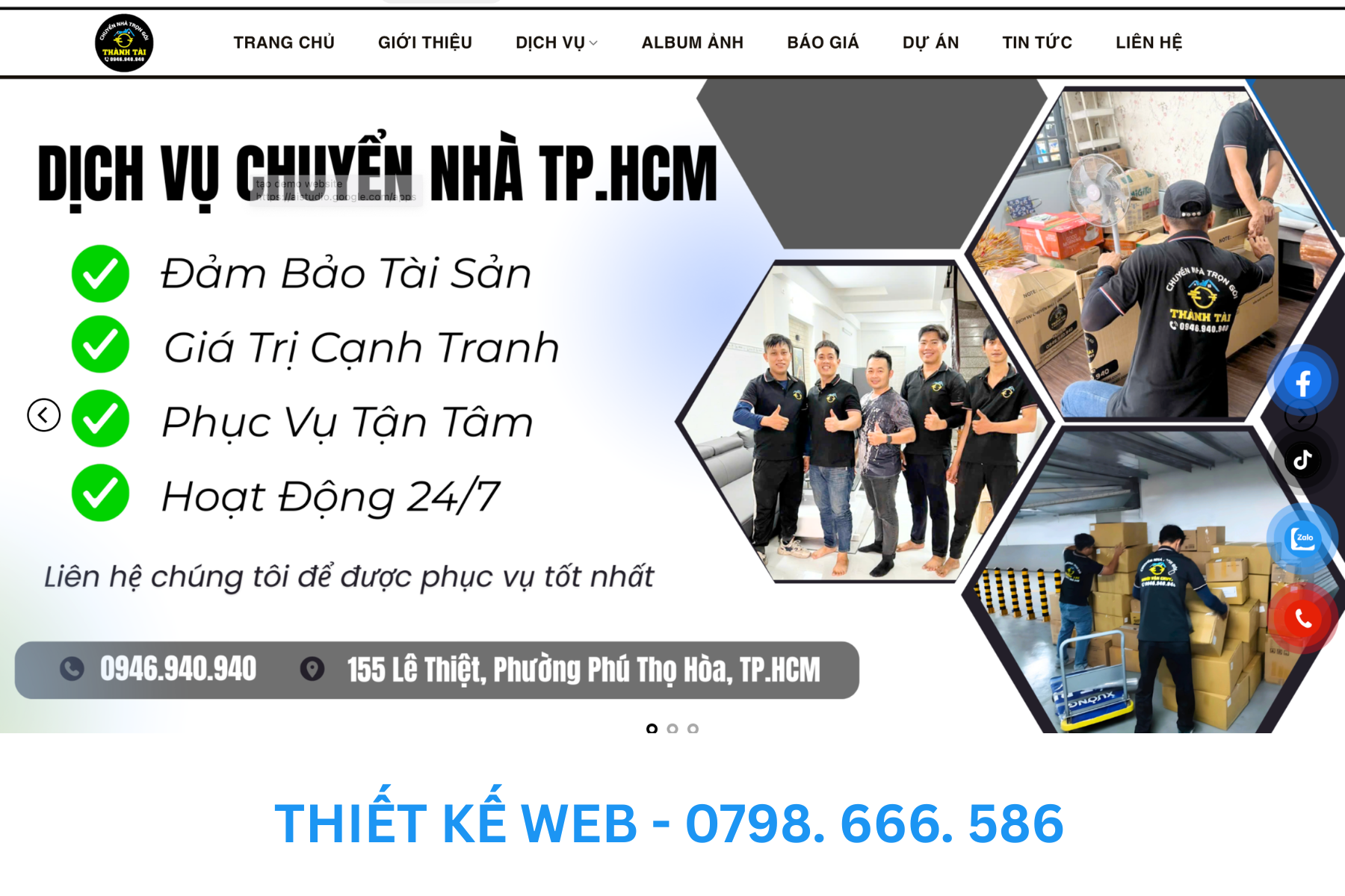thiết kế web ngành vận tải