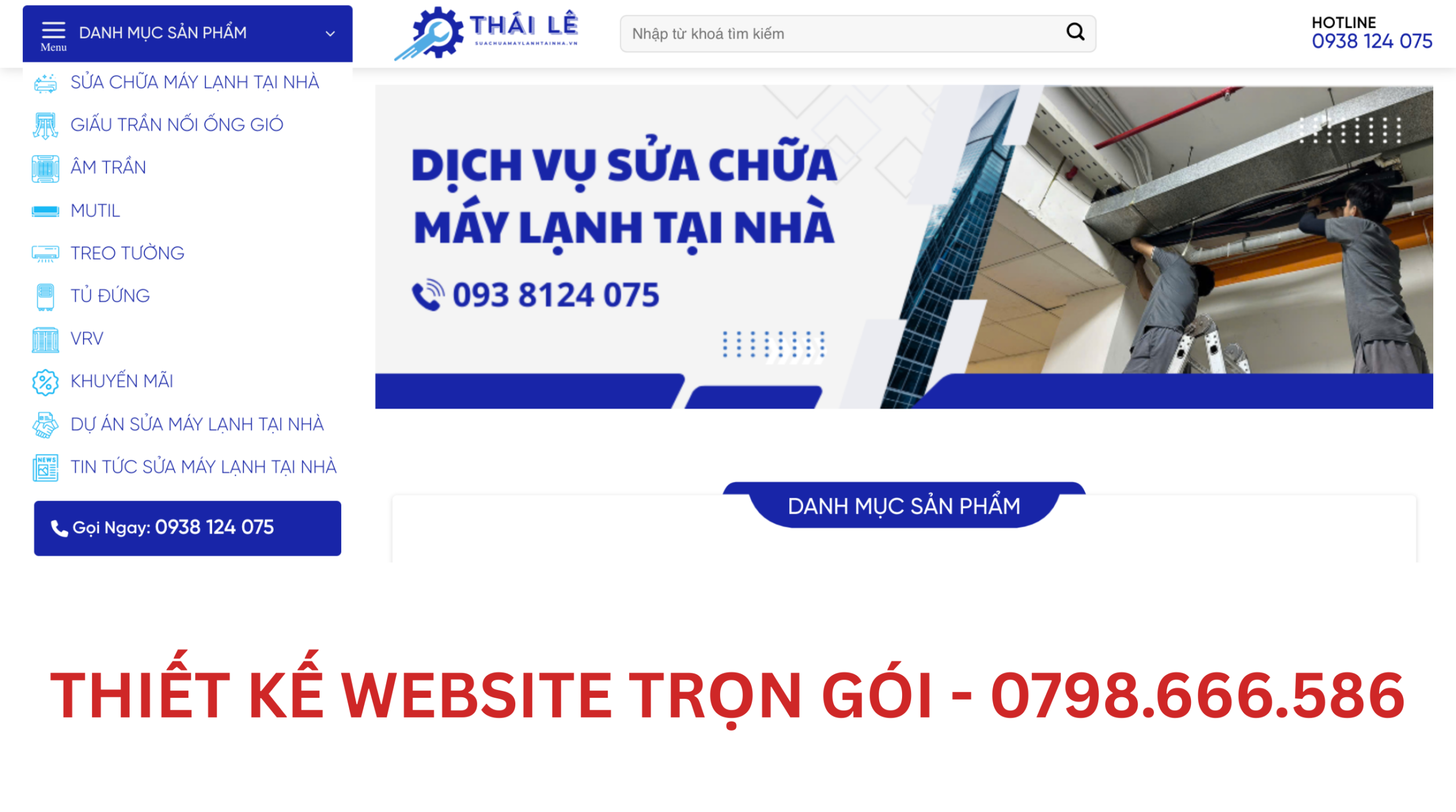 thiết kế web điện lạnh