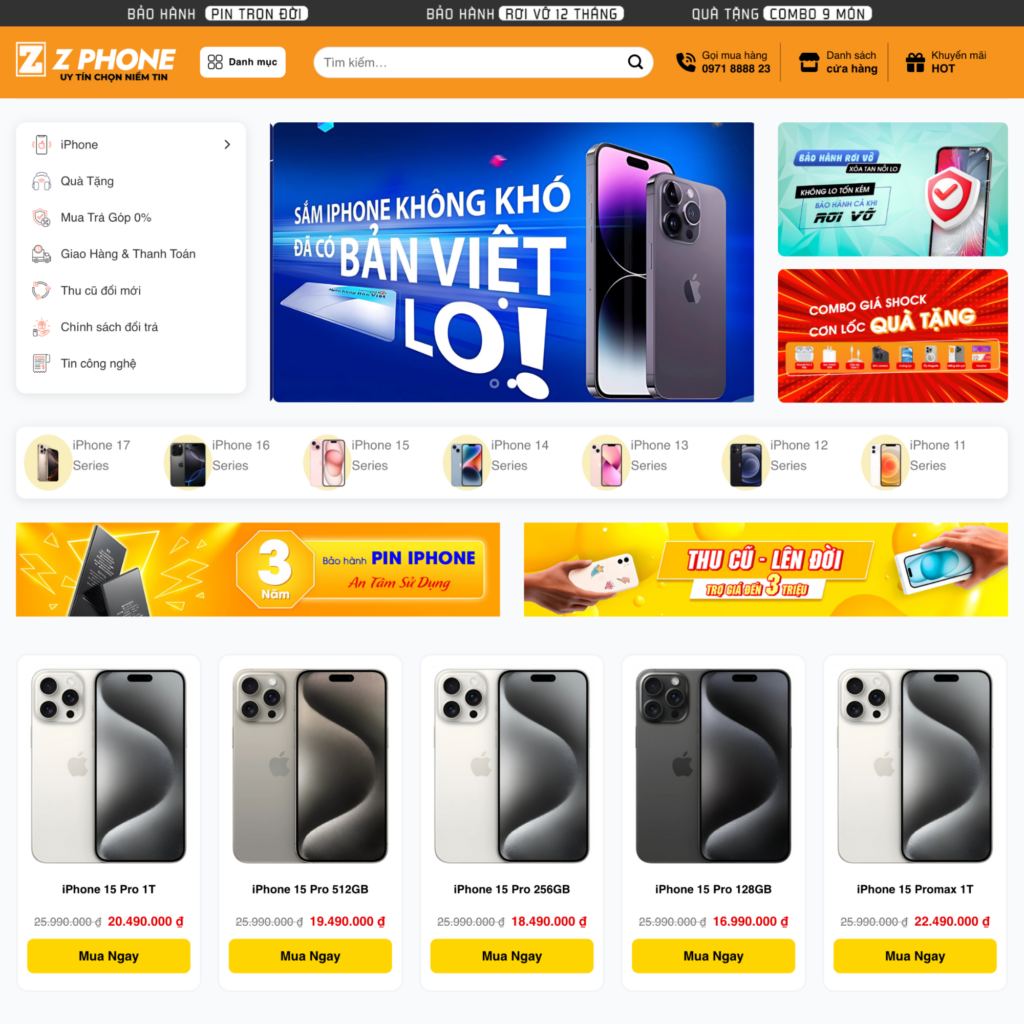 Bảng Giá Thiết Kế Website