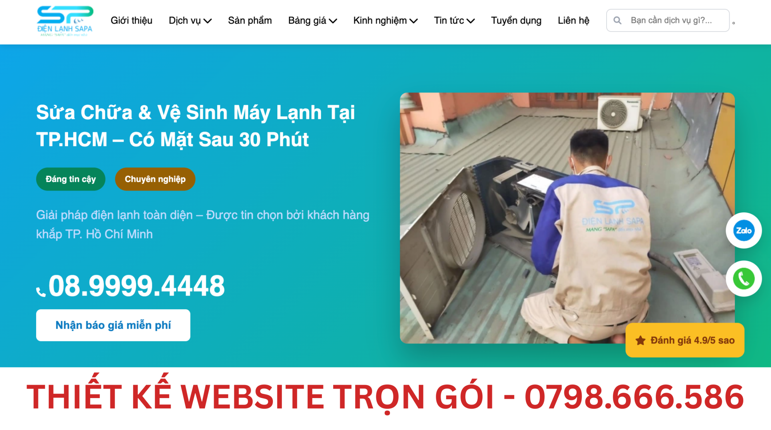 thiết kế web điện lạnh