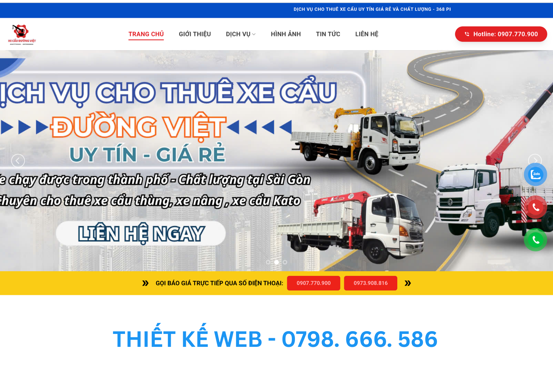 thiết kế web ngành vận tải