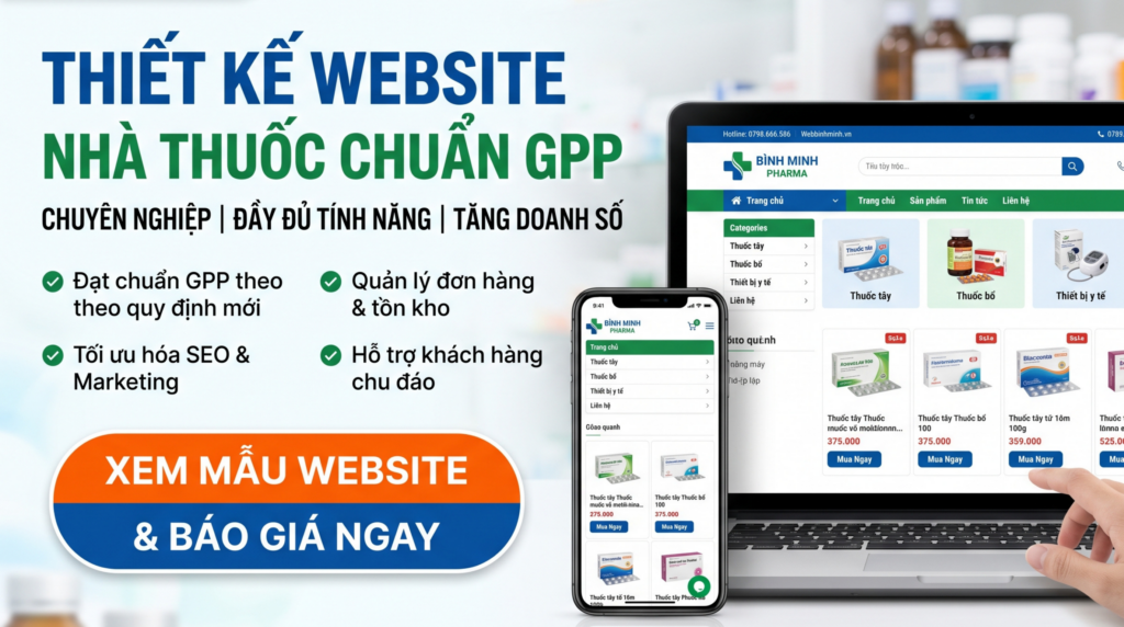 thiết kế web nhà thuốc chuẩn GPP