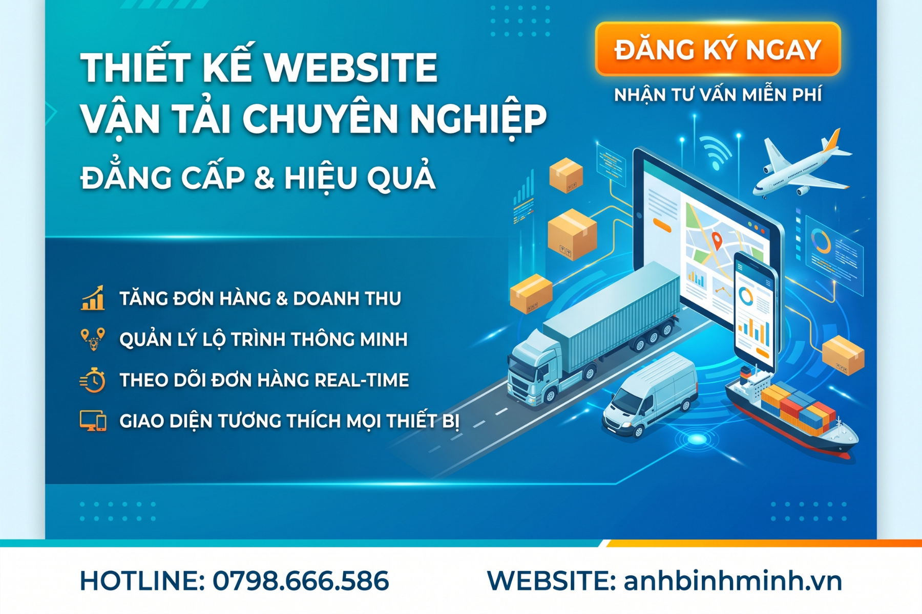 Thiết Kế Web Ngành Vận Tải – Logistics Chuẩn UX – UI