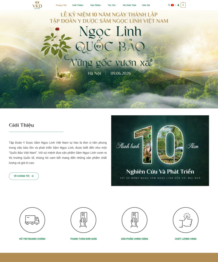 DỰ ÁN WEBSITE - SÂM NGỌC LINH