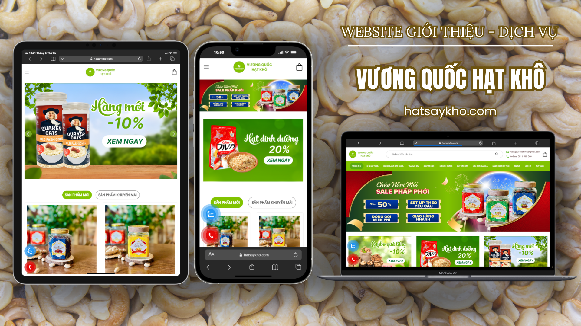 DỰ ÁN WEBSITE - VƯƠNG QUỐC HẠT KHÔ