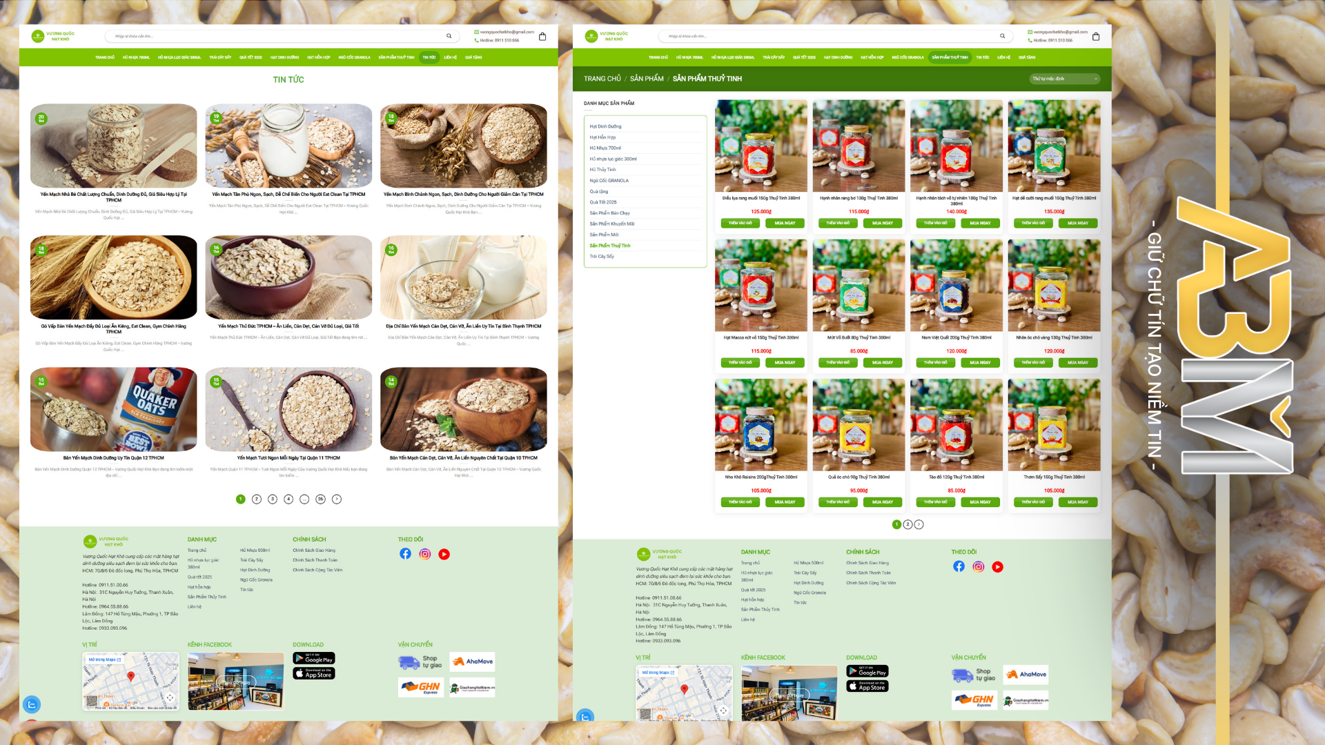DỰ ÁN WEBSITE - VƯƠNG QUỐC HẠT KHÔ