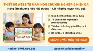 thiết kế web trường mầm non