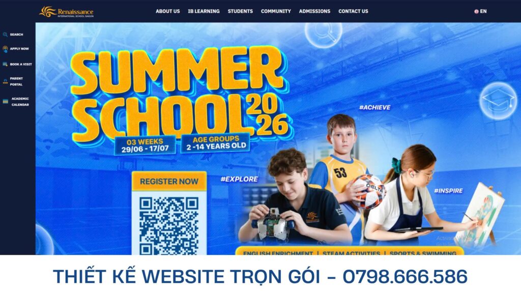 thiết kế web trường mầm non