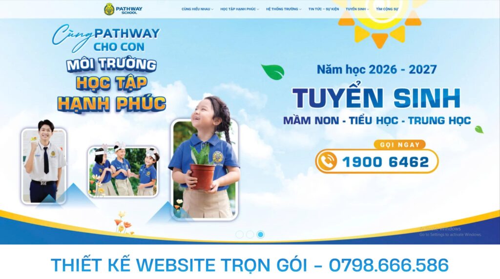 thiết kế web trường mầm non