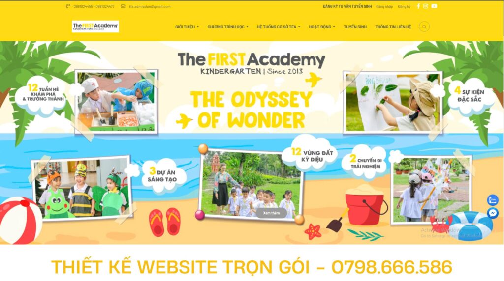 thiết kế web trường mầm non