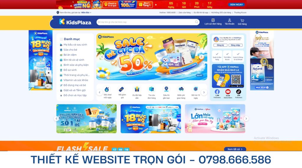 Thiết Kế Web Siêu Thị Mẹ Và Bé
