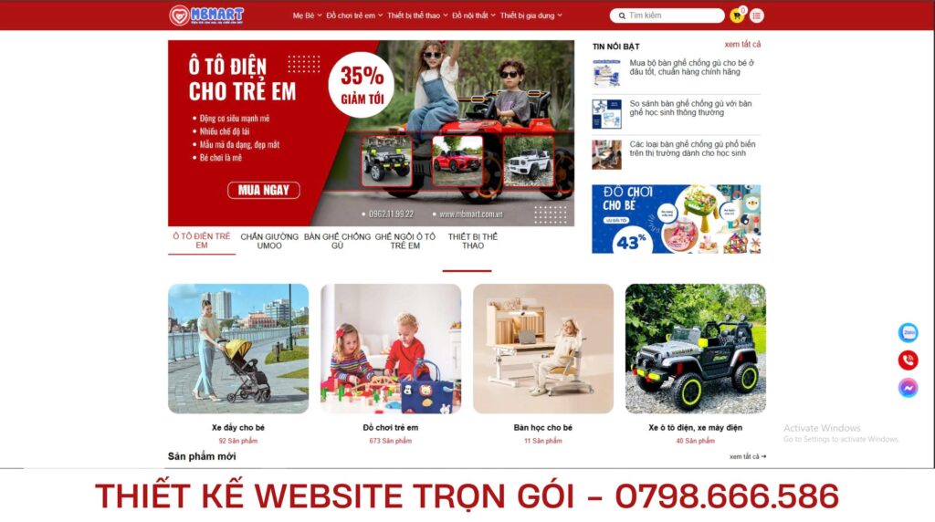 Thiết Kế Web Siêu Thị Mẹ Và Bé