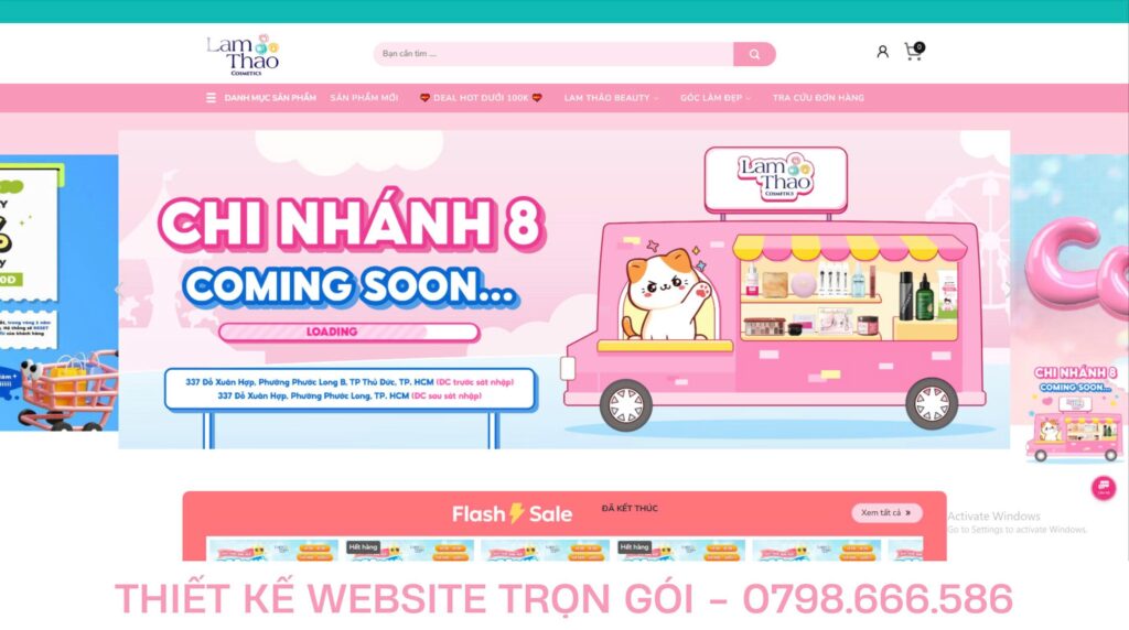 thiết kế web cửa hàng mỹ phẩm