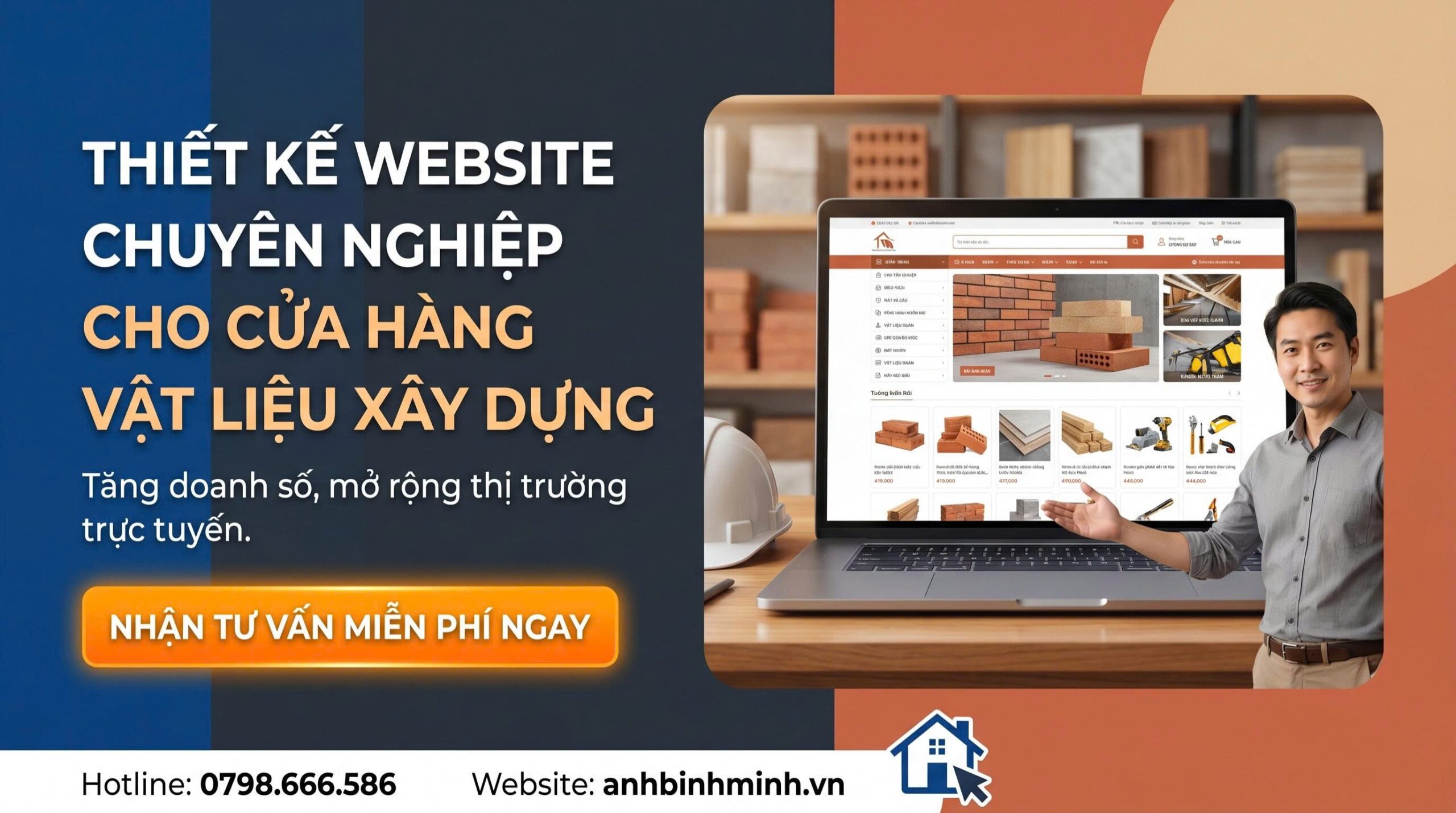 Thiết Kế Web Cửa Hàng Vật Liệu Xây Dựng Thu Hút Khách – Dễ Chốt Sale