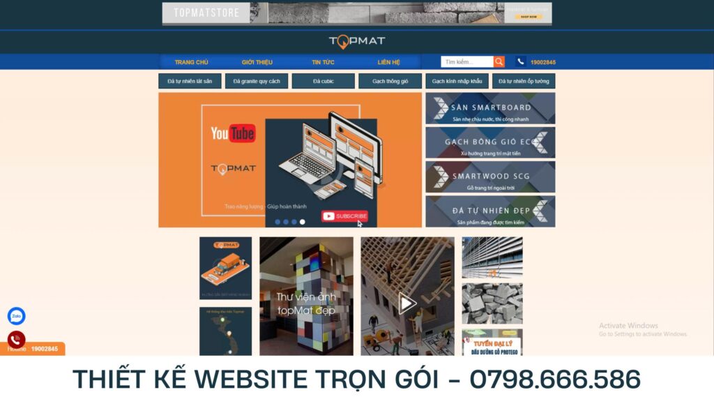 thiết kế web cửa hàng vật liệu xây dựng