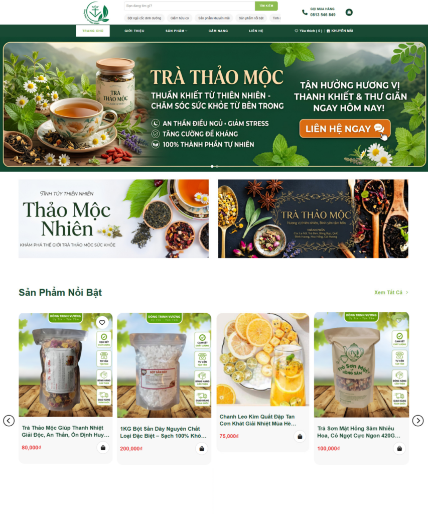 DỰ ÁN WEBSITE - TRÀ THẢO MỘC TRINH VƯƠNG