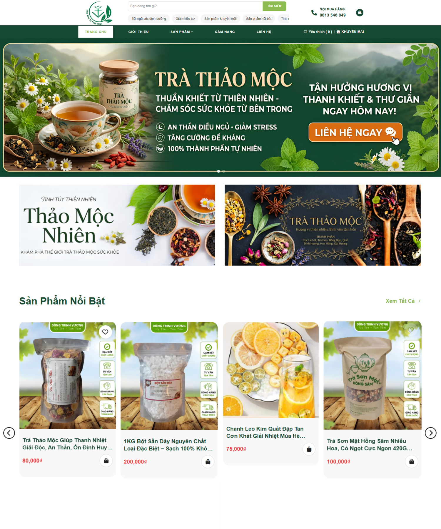 DỰ ÁN WEBSITE - TRÀ THẢO MỘC TRINH VƯƠNG