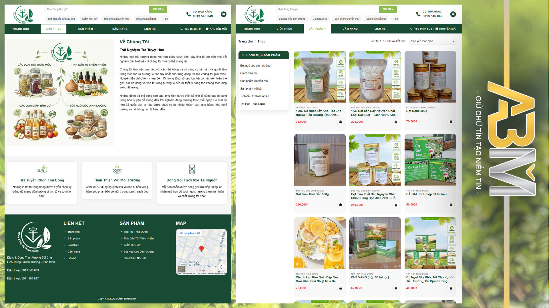 DỰ ÁN WEBSITE - TRÀ THẢO MỘC TRINH VƯƠNG