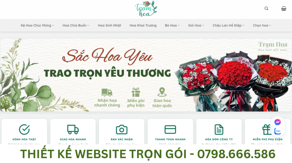 Thiết Kế Web Cửa Hàng Hoa Tươi