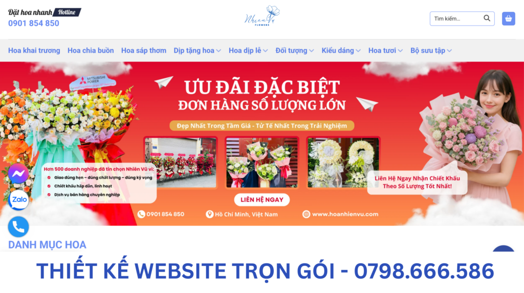 Thiết Kế Web Cửa Hàng Hoa Tươi