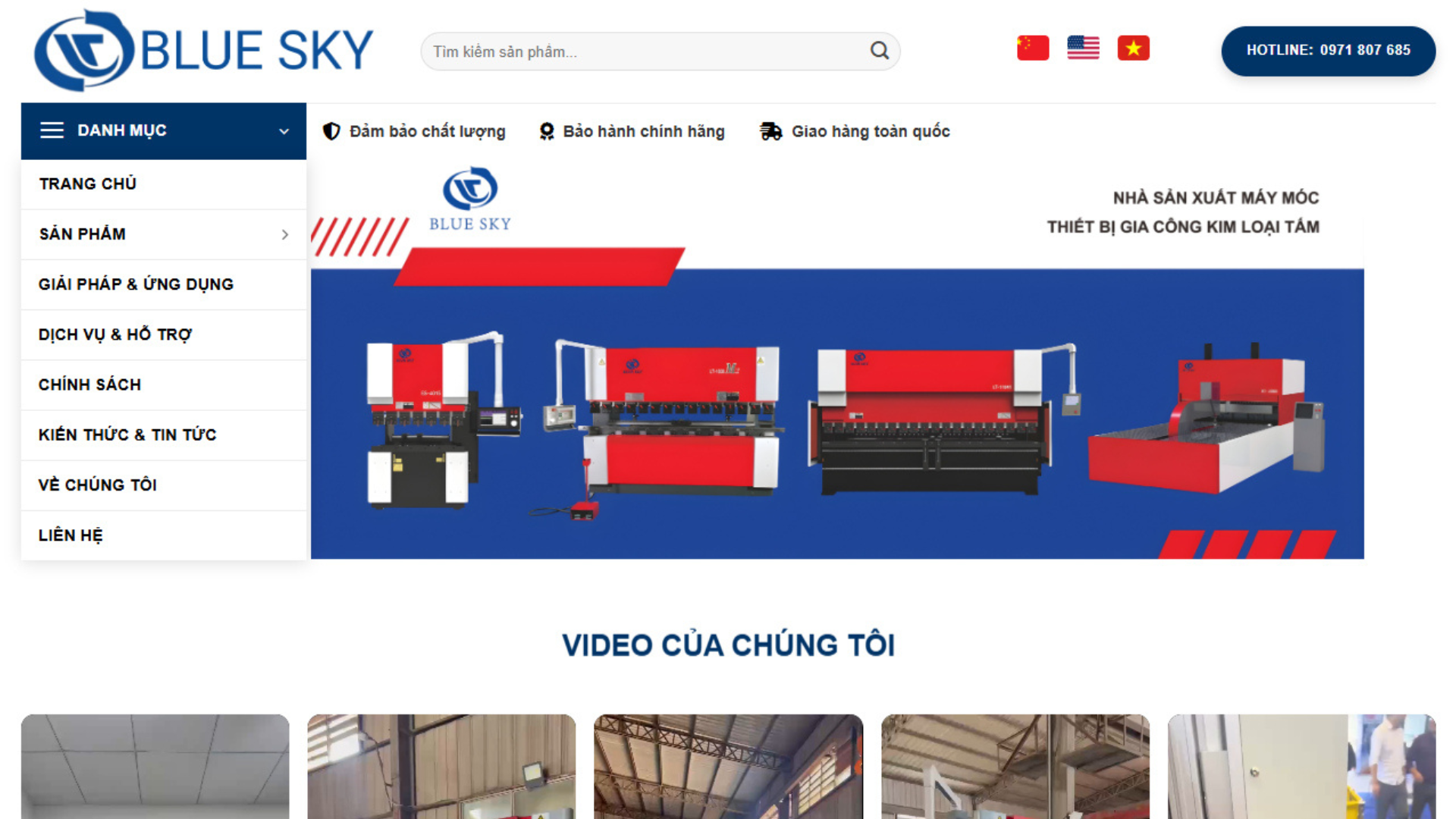 DỰ ÁN WEBSITE - BLUSKY MACHINERY